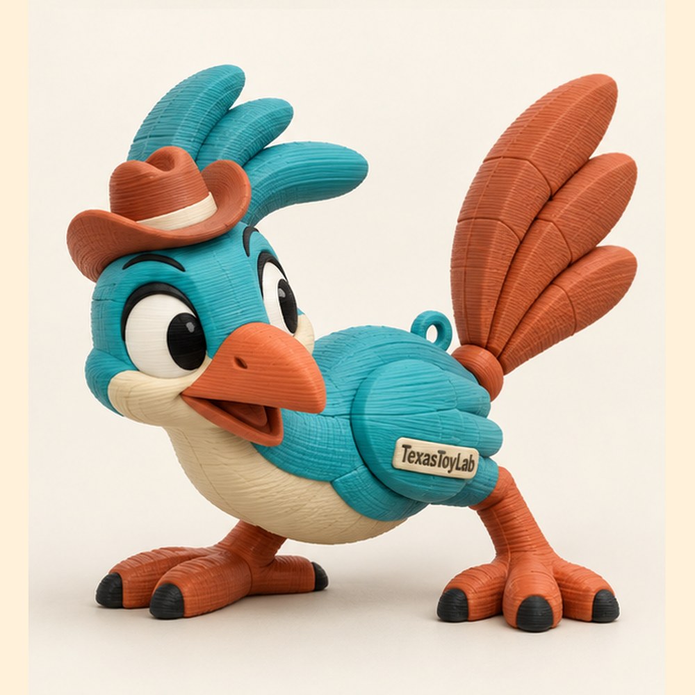 Beep the Roadrunner, 3D-printed toy