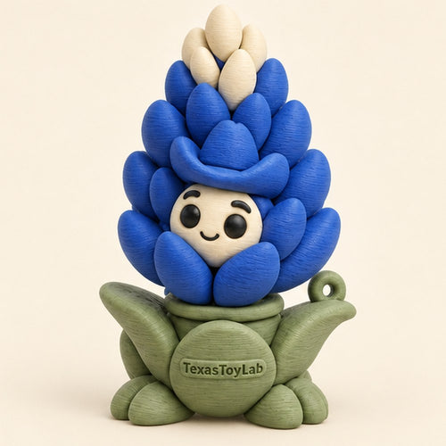 Blue the Bluebonnet Buddy, 3D-printed toy