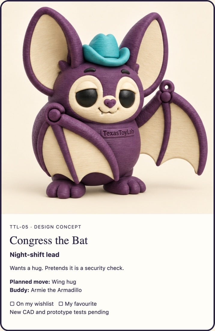 Congress the Bat collector card, one of the six crew minis you can find in a bag