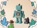 Tex's Accessory Pack: cowboy hat and mini 3D printer beside Tex, chunky edition, crystal-border listing style