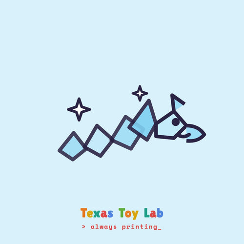 Crystal Dragon illustration on Texas Toy Lab brand card