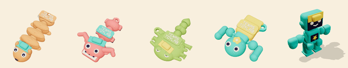 The Pocket Crew, all five: Tumble, Buck, Prickle, Sprout and Tiny Tex (print files)