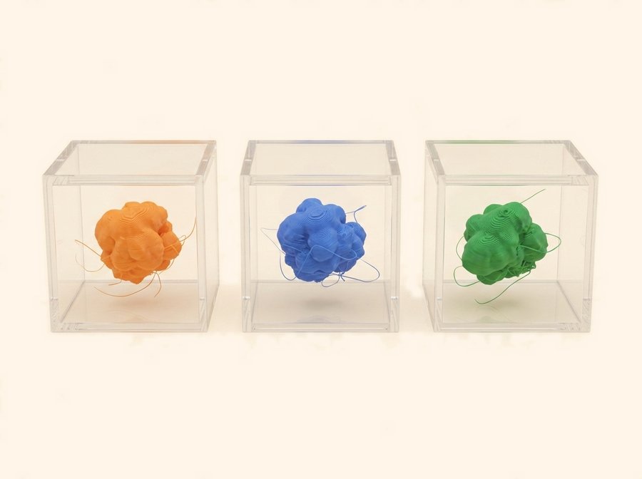 Genuine Printer Poop Triple Pack, three separate sealed specimen boxes, on a plain background