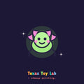 Glow Axolotl illustration on Texas Toy Lab brand card