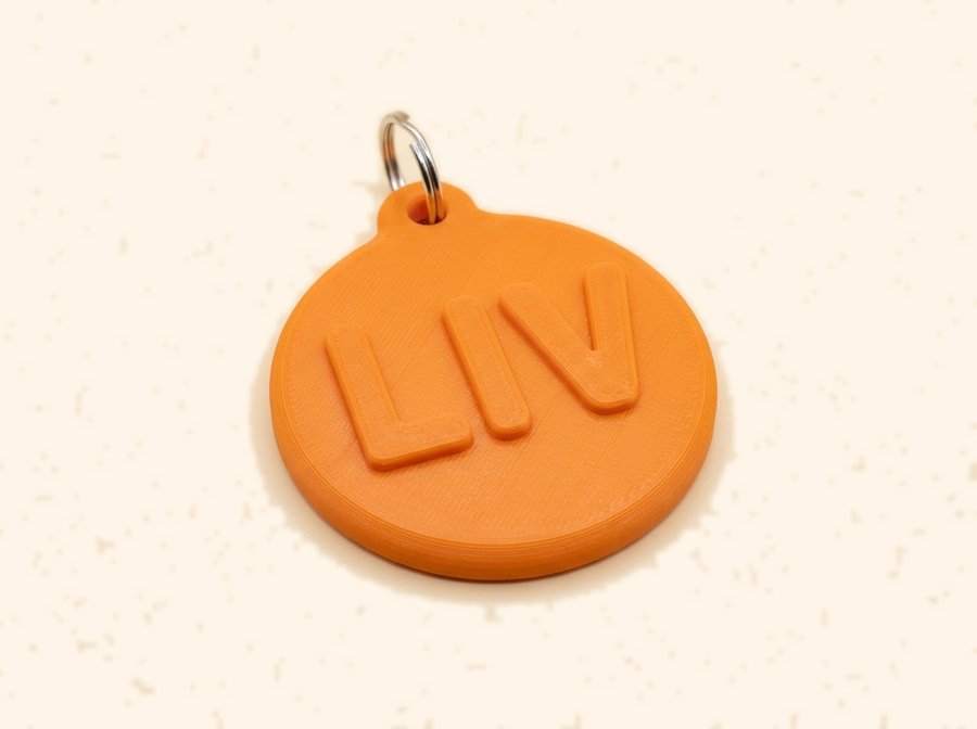 Personalized Name Keychain, a printed one-piece keychain, on a plain background