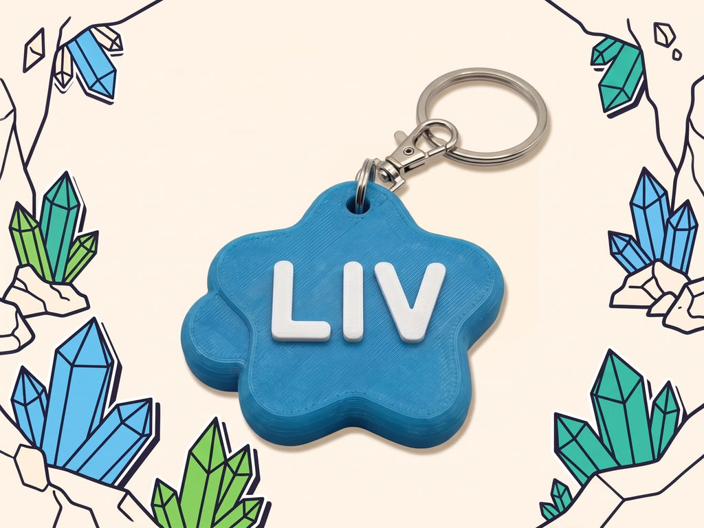 Personalized Name Keychain listing image, crystal-border style