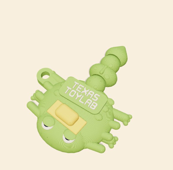Prickle the Horned Lizard, Pocket Crew print file with a printed finish