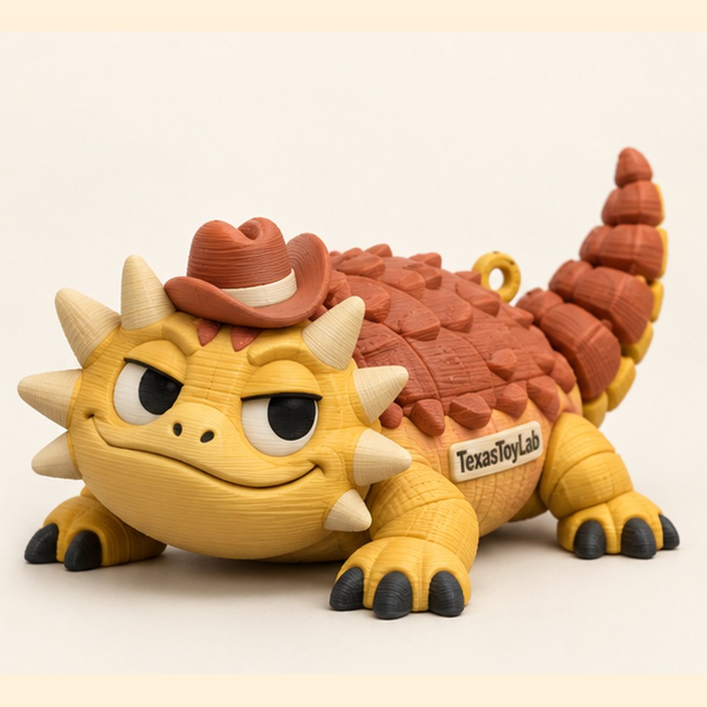 Spike the Horned Lizard, 3D-printed toy