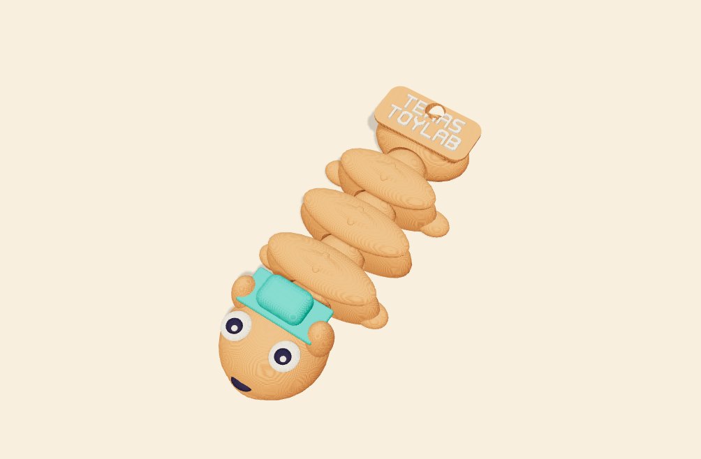 Tumble the Armadillo, whole-toy view of the print file